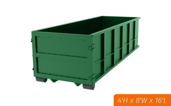 the rental period for 15-yard dumpsters varies, but typically ranges from one to seven days